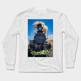 Denver and Rio Grande 425 Steam Locomotive at Antonito Colorado Long Sleeve T-Shirt